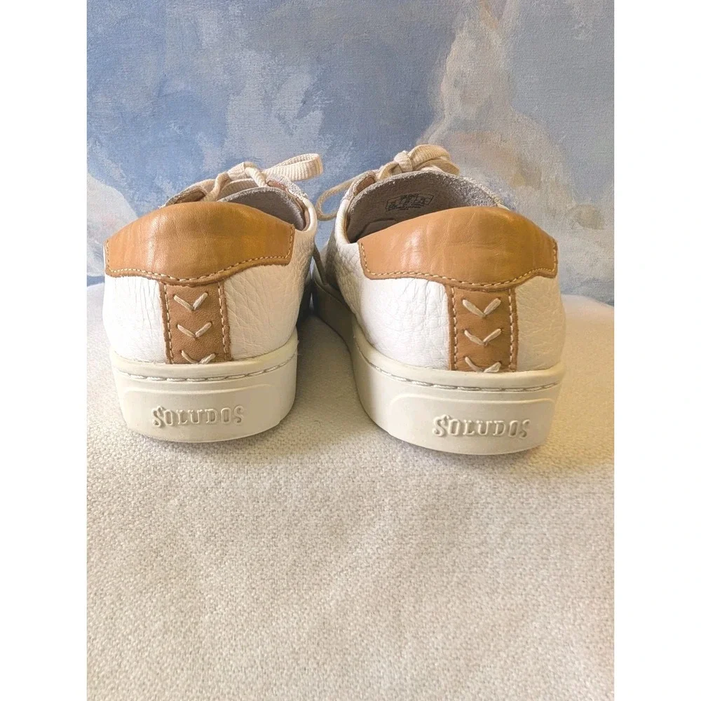 Soludos 8.5 Ibiza Classic White Leather Sneakers LNC!